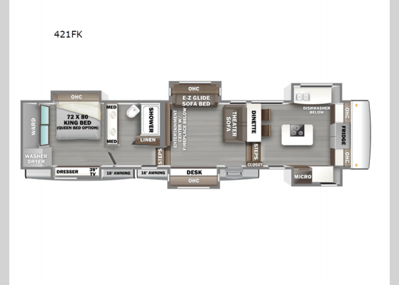 Floorplan - 2025 RiverStone 421FK Fifth Wheel