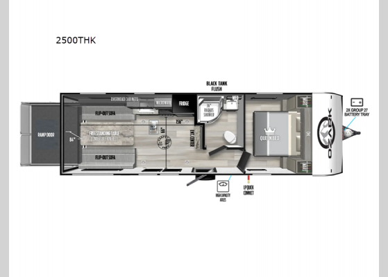 Floorplan - 2025 Ozark 2500THK Toy Hauler Travel Trailer