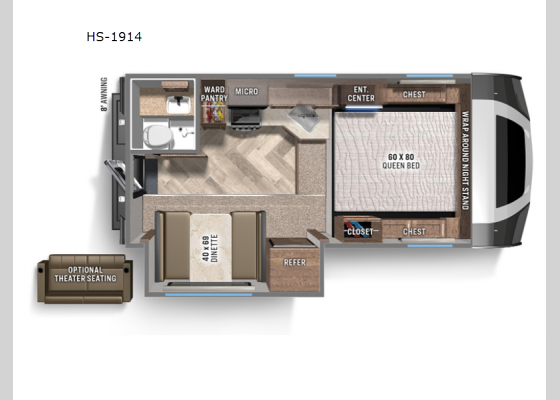 Floorplan - 2024 Real-Lite HS-1914 Truck Camper