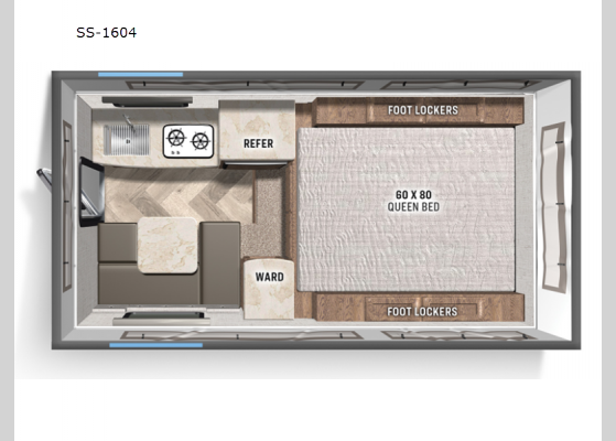 Floorplan - 2024 Real-Lite SS-1604 Truck Camper