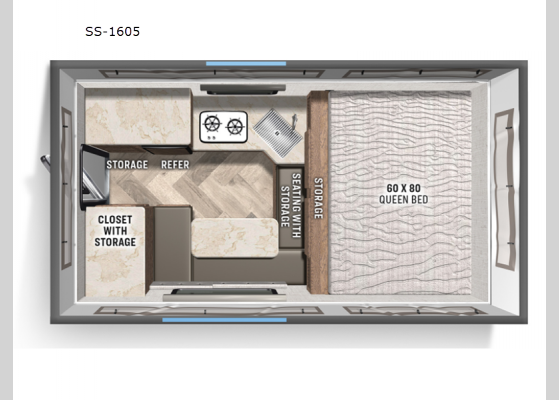 Floorplan - 2024 Real-Lite SS-1605 Truck Camper