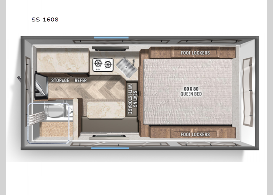 Floorplan - 2024 Real-Lite SS-1608 Truck Camper