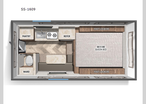 Floorplan - 2024 Real-Lite SS-1609 Truck Camper