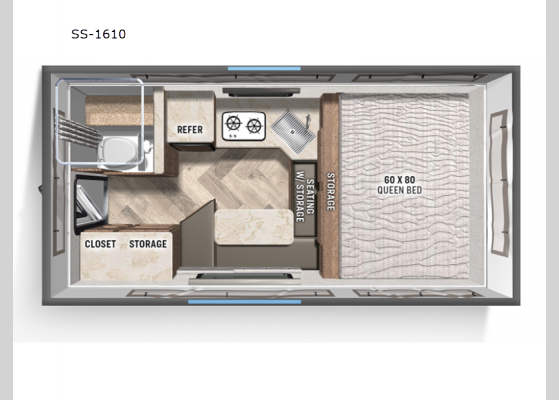 Floorplan - 2024 Real-Lite SS-1610 Truck Camper