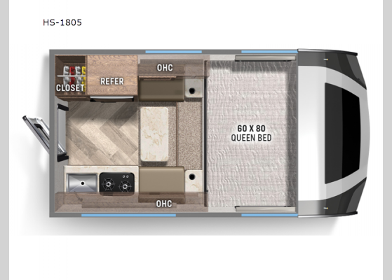 Floorplan - 2024 Real-Lite HS-1805 Truck Camper