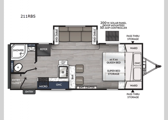 Floorplan - 2024 Apex Ultra-Lite 211RBS Travel Trailer