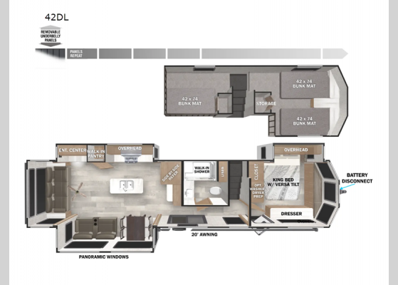 Floorplan - 2025 Wildwood Grand Lodge 42DL Destination Trailer