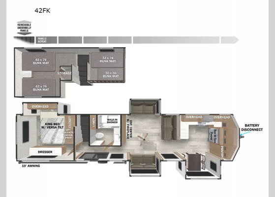 Floorplan - 2025 Wildwood Grand Lodge 42FK Destination Trailer