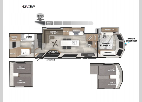 Floorplan - 2025 Wildwood Grand Lodge 42VIEW Destination Trailer