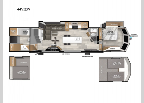 Floorplan - 2025 Wildwood Grand Lodge 44VIEW Destination Trailer