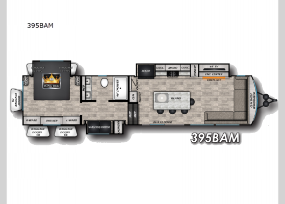 Floorplan - 2025 Hampton 395BAM Destination Trailer