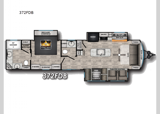 Floorplan - 2025 Hampton 372FDB Destination Trailer