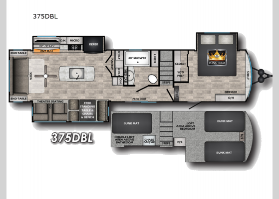 Floorplan - 2025 Hampton 375DBL Destination Trailer