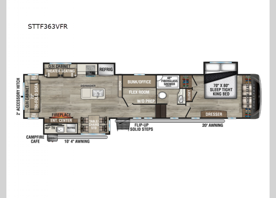 Floorplan - 2025 SportTrek Touring Edition STTF363VFR Fifth Wheel