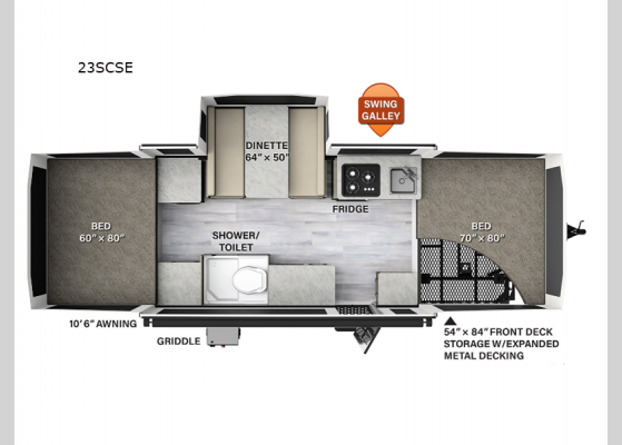 Floorplan - 2023 Flagstaff SE 23SCSE Folding Pop-Up Camper