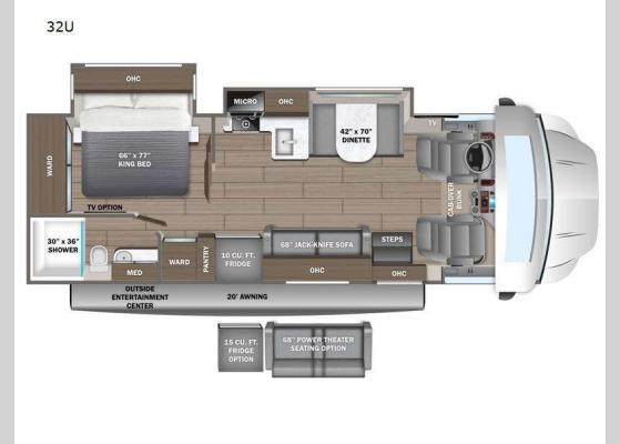 Floorplan - 2024 Esteem XL 32U Motor Home Super C - Diesel