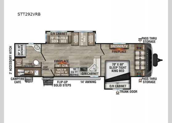 Floorplan - 2025 SportTrek Touring Edition STT292VRB Travel Trailer