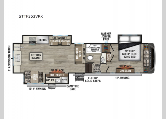 Floorplan - 2025 SportTrek Touring Edition STTF353VRK Fifth Wheel