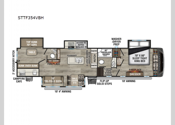 Floorplan - 2025 SportTrek Touring Edition STTF354VBH Fifth Wheel