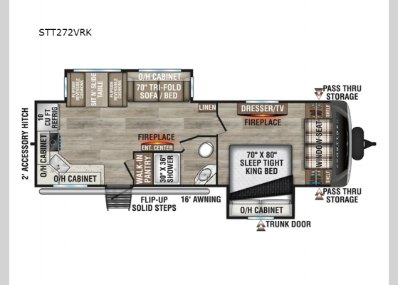 Floorplan - 2025 SportTrek Touring Edition STT272VRK Travel Trailer