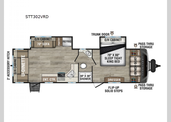 Floorplan - 2025 SportTrek Touring Edition STT302VRD Travel Trailer