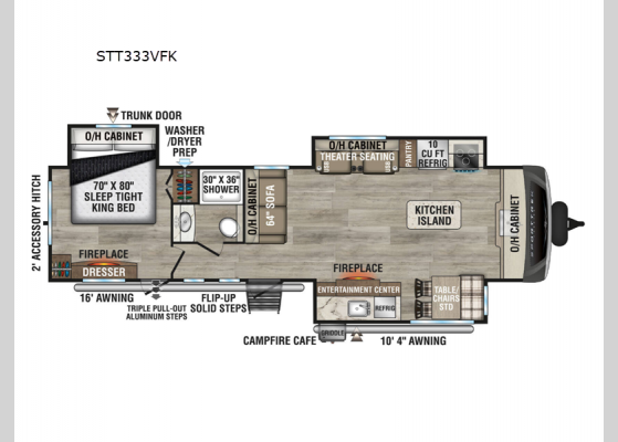 Floorplan - 2025 SportTrek Touring Edition STT333VFK Travel Trailer