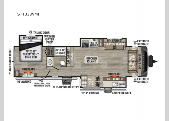 Floorplan - 2025 SportTrek Touring Edition STT333VMI Travel Trailer