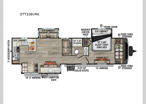 Floorplan - 2025 SportTrek Touring Edition STT336VRK Travel Trailer