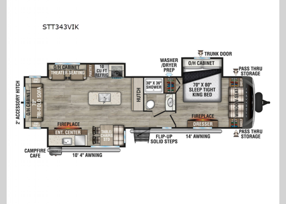 Floorplan - 2025 SportTrek Touring Edition STT343VIK Travel Trailer