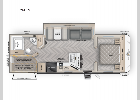 Floorplan - 2025 E-Series 26ETS Travel Trailer