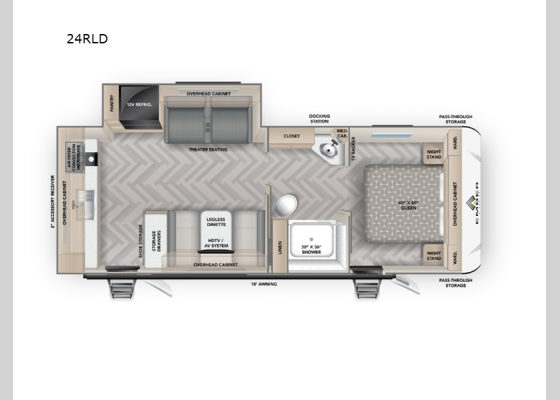 Floorplan - 2025 E-Series 24RLD Travel Trailer