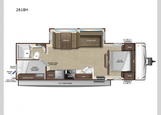 Floorplan - 2025 Super Lite 261BH Travel Trailer