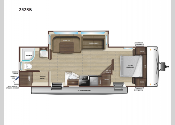 Floorplan - 2025 Super Lite 252RB Travel Trailer