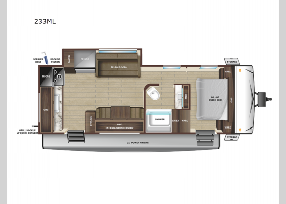 Floorplan - 2025 Super Lite 233ML Travel Trailer