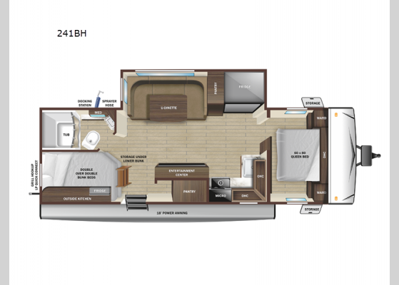 Floorplan - 2025 Super Lite 241BH Travel Trailer