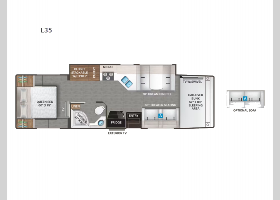 Floorplan - 2025 Omni TRAIL L35 Motor Home Super C - Diesel