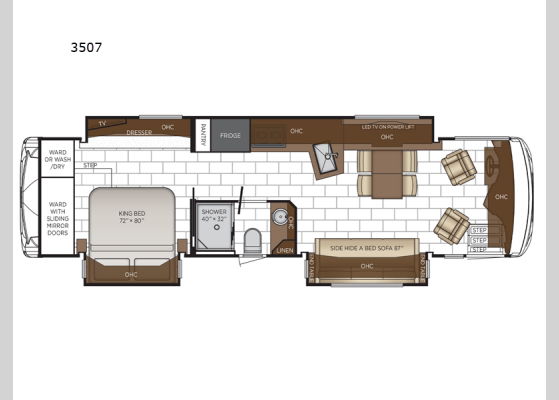 Floorplan - 2025 Ventana 3507 Motor Home Class A - Diesel