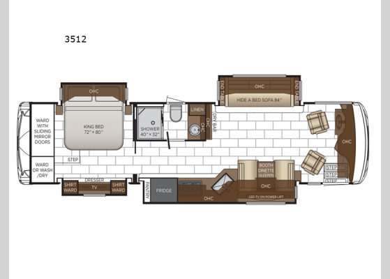 Floorplan - 2025 Ventana 3512 Motor Home Class A - Diesel