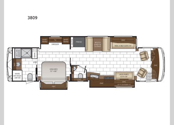 Floorplan - 2025 Ventana 3809 Motor Home Class A - Diesel