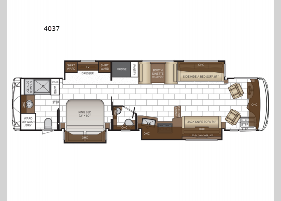 Floorplan - 2025 Ventana 4037 Motor Home Class A - Diesel