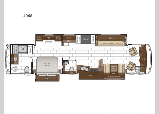 Floorplan - 2025 Ventana 4068 Motor Home Class A - Diesel