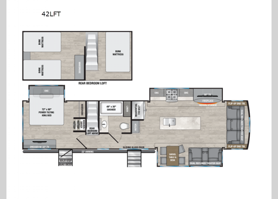 Floorplan - 2025 Benchmark 42LFT Destination Trailer