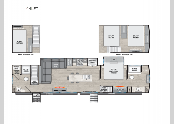 Floorplan - 2025 Benchmark 44LFT Destination Trailer