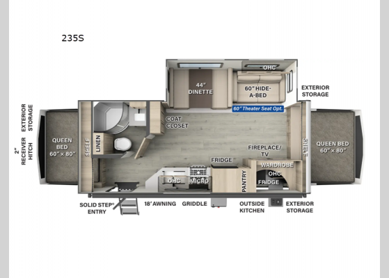 Floorplan - 2025 Flagstaff Shamrock 235S Expandable