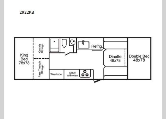 Floorplan - 2024 2922 Series 2922KB Travel Trailer