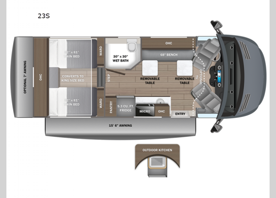 Floorplan - 2025 Condor 23S Motor Home Class C - Diesel