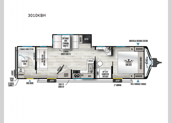 Floorplan - 2025 Alta 3010KBH Travel Trailer