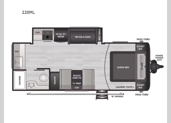 Floorplan - 2025 Springdale 220ML Travel Trailer