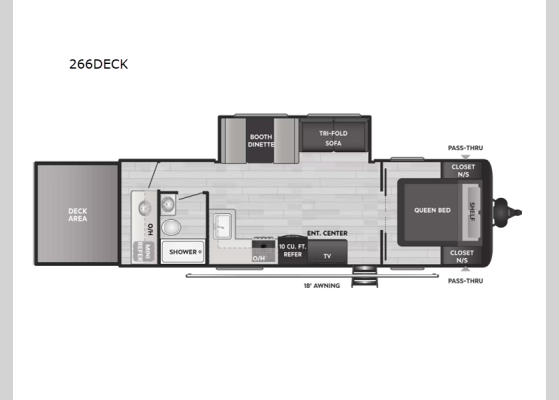 Floorplan - 2025 Springdale 266DECK Travel Trailer