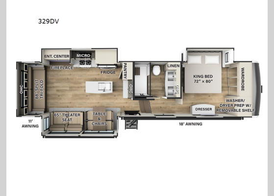 Floorplan - 2024 Columbus 329DV Fifth Wheel